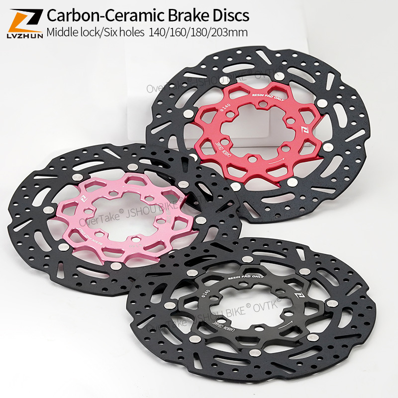 Carbon Ceramic Motorcycle Brake Rotor - LVZHUN Fahrrad-Karbon-Keramik-Bremsscheiben 140/160/180/203mm Ultraleicht Hochtemperaturbeständig für