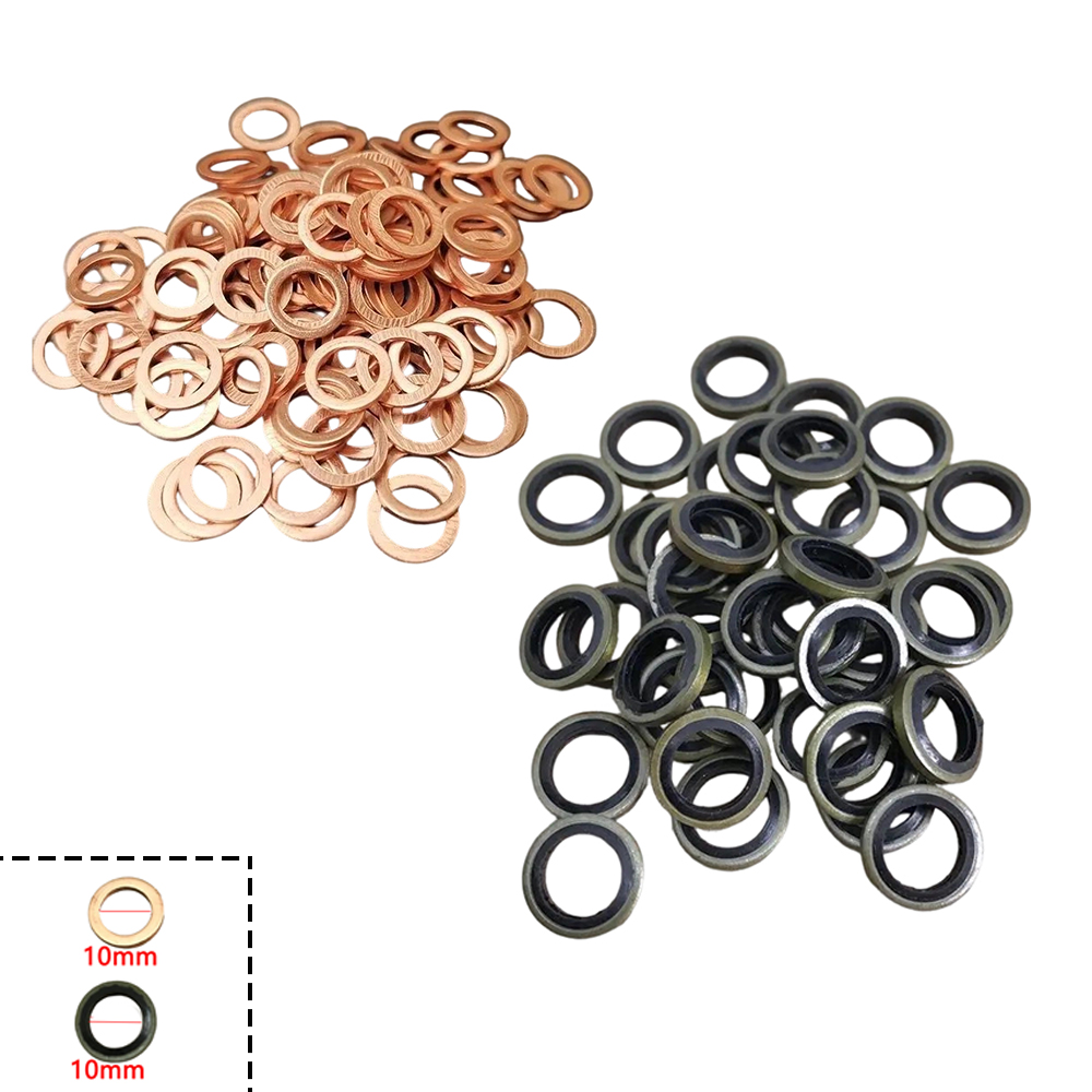 Motorcycle Brake Cable - M10 Kupfer-Dichtungsscheibe für Motorrad-Bremsen, Hydrauliköl-Leitungsanschlüsse, Schraubendichtung,