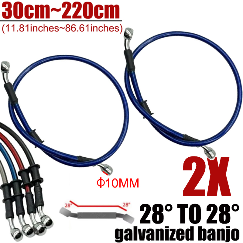 Motorcycle Brake Cable - 2X Universal 30cm-220cm 28 ° Motorrad-Hydraulik-Bremsleitung