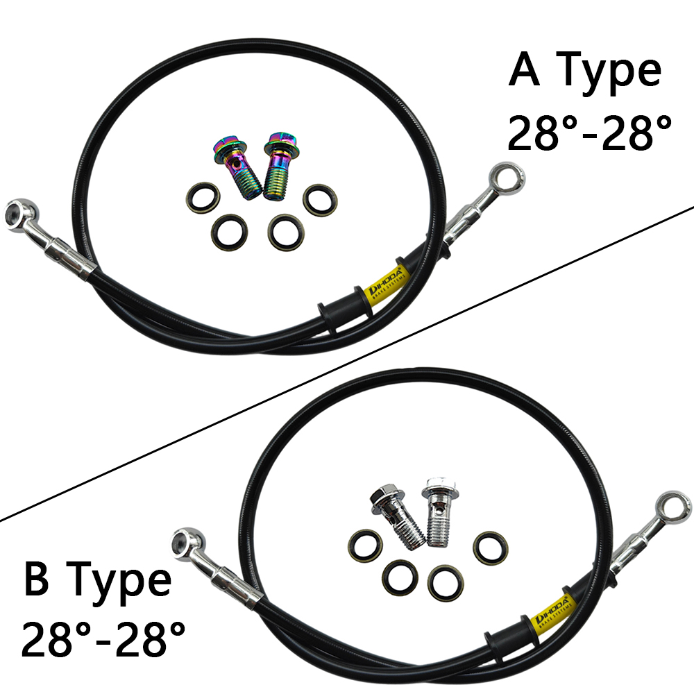 28 ° -28 °   Schwarze geflocht – Motorcycle Brake Cable Bewertung und Preis