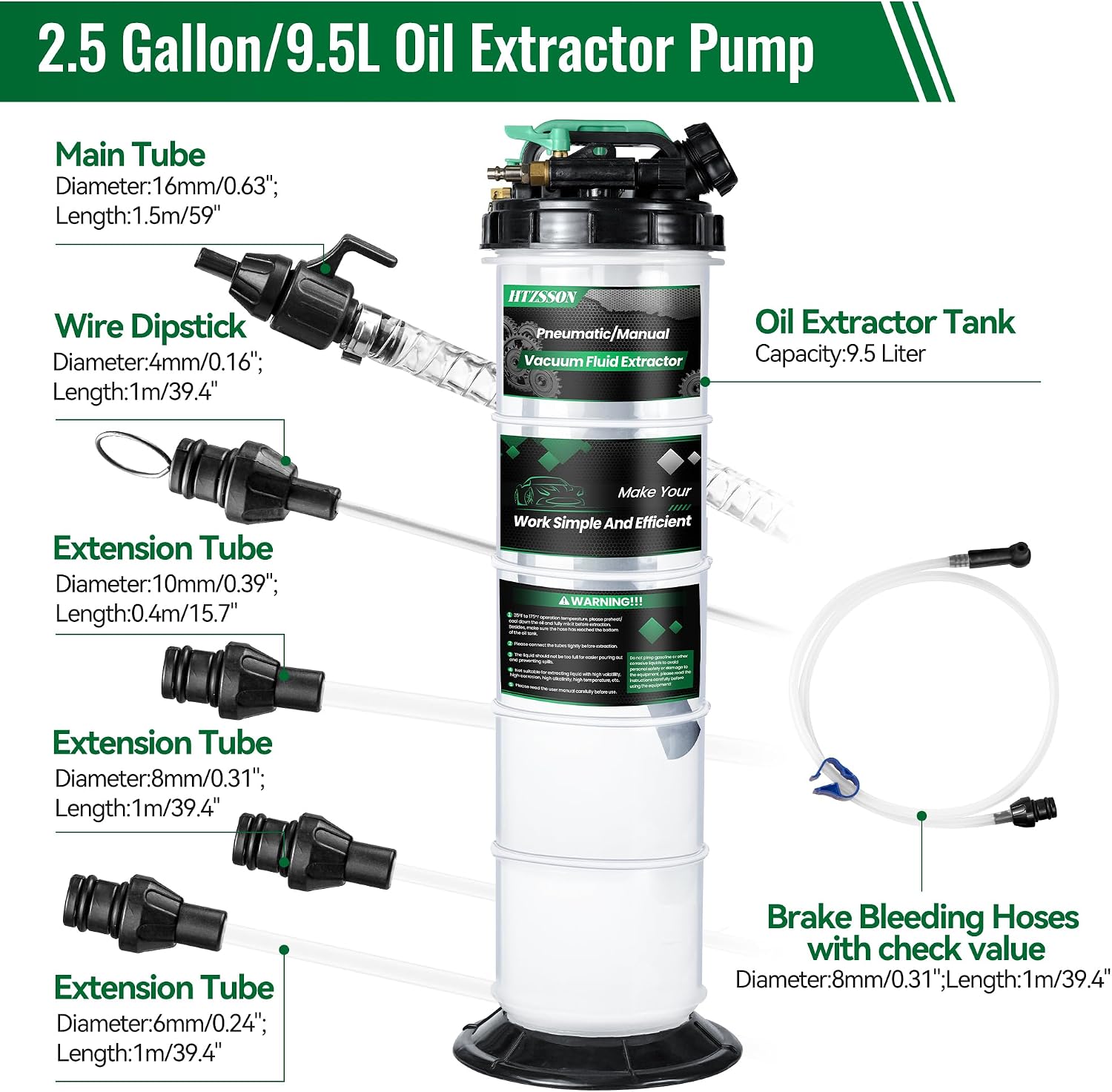 9,5 L/2,5 Gallonen Ölabsaugpum – Brake Fluid Bewertung und Preis