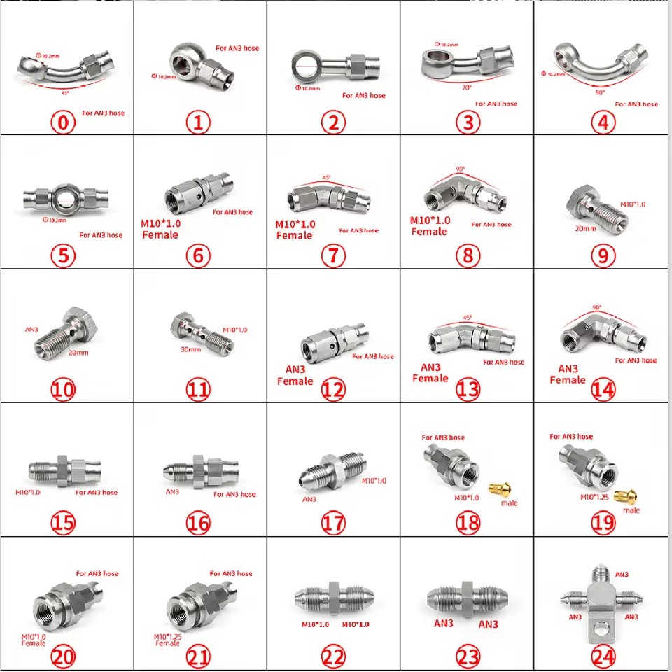 01PC AN3 AN4 Auto- und Motorra – Brake Line Motorcycle Bewertung und Preis